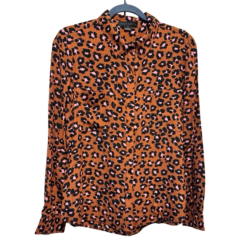 Sanctuary Leopard Print Top - Brown with Pink/Black - Picture 2 of 9